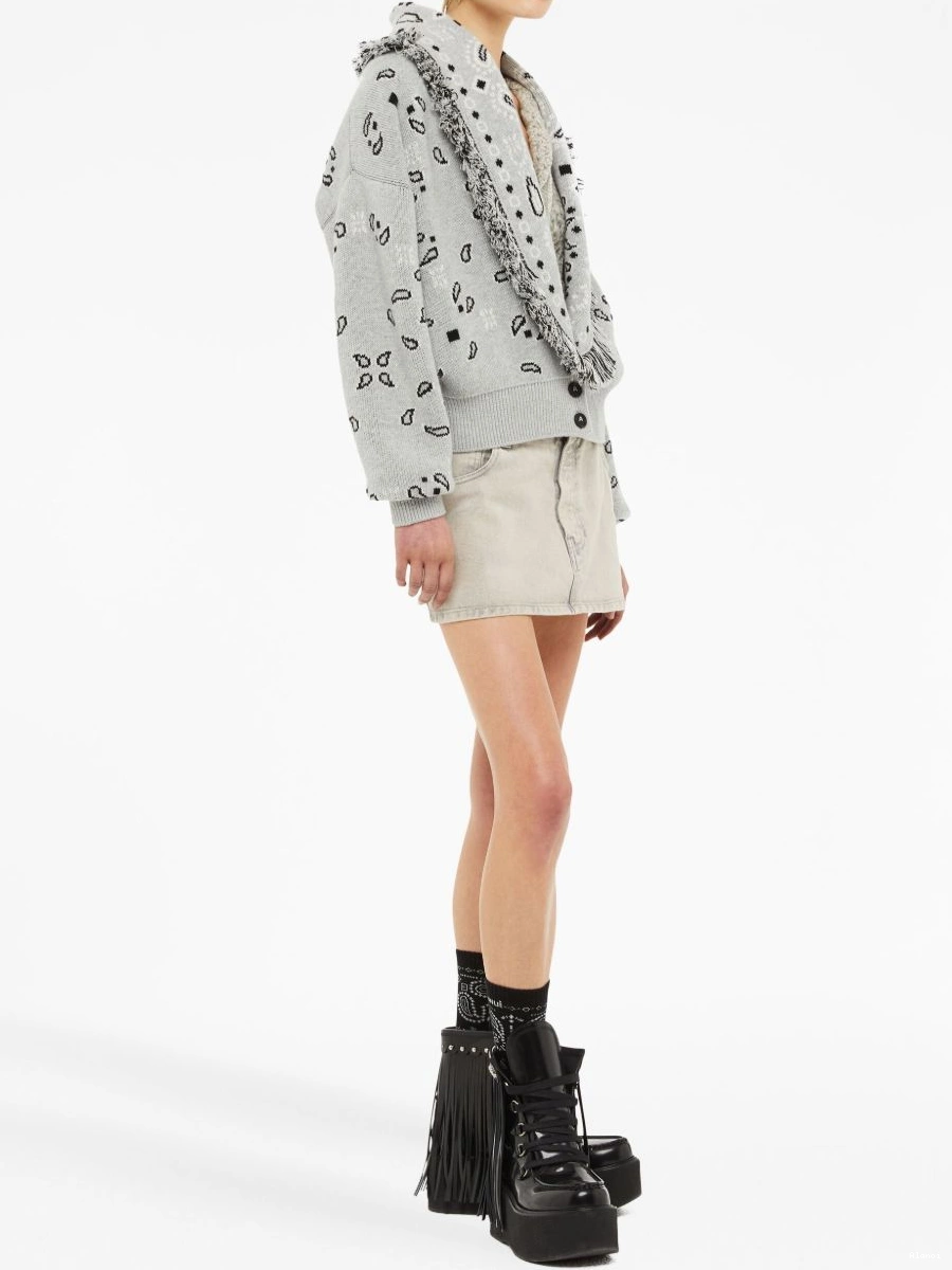 Cheap Alanui fringed Bandana Women cardi-bomber Jacquard 0808